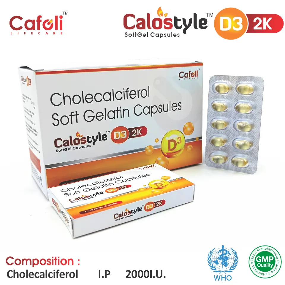 Cholecalciferol 2000 IU Softgel at the best price in PCD Pharma Franchise for Vitamin D3 Supplementation